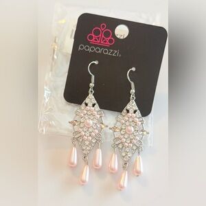 Paparazzi Blush Pink and Silver Dangle Earrings